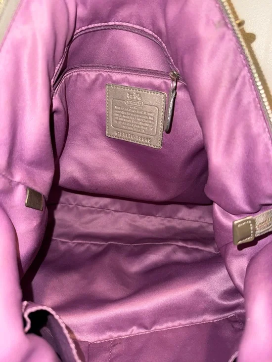 Coach Op Art Madison Lindsey Large Gray Handbag Satchel Tote $358 - Picture 10 of 12